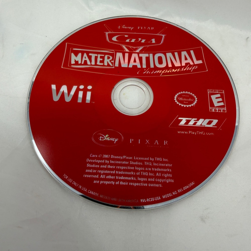Disney Pixar Cars Mater-National Championship Nintendo Wii Disc RVL-RC2E-USA